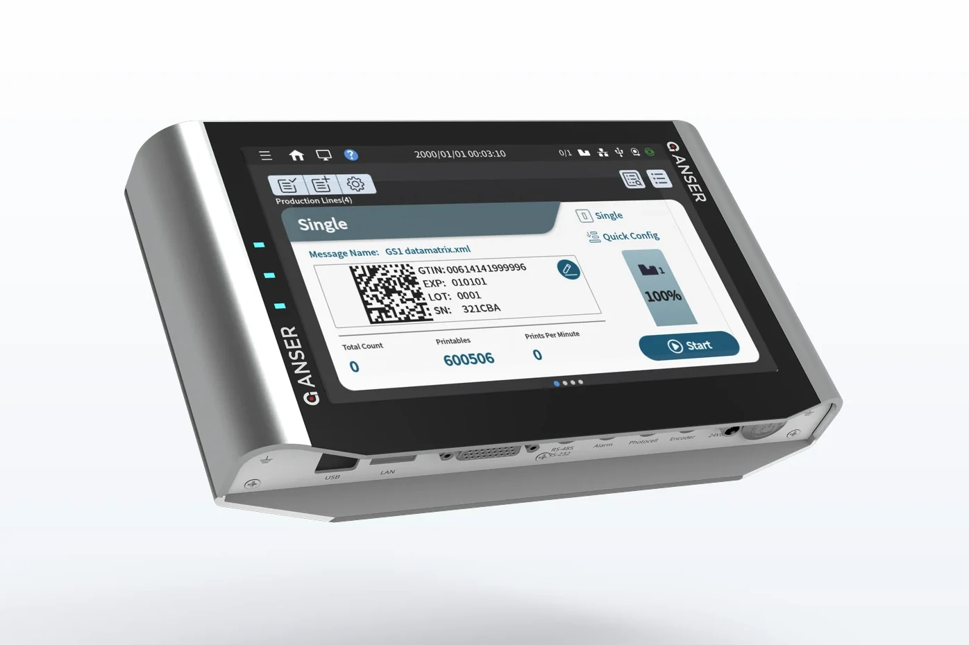 Anser X1 Lite controller for the 1-inch 160 mL high-volume system